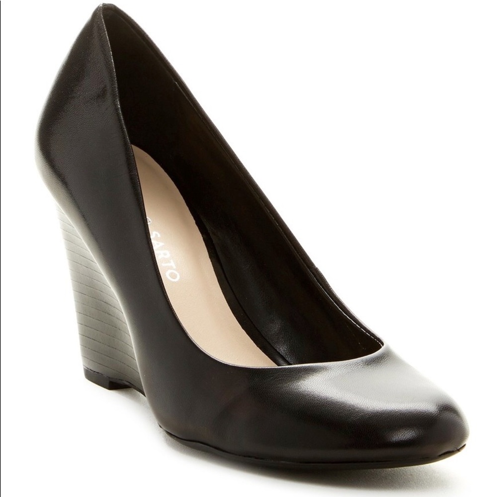 Franco Sarto Helio Leather Wedge pump - Black
